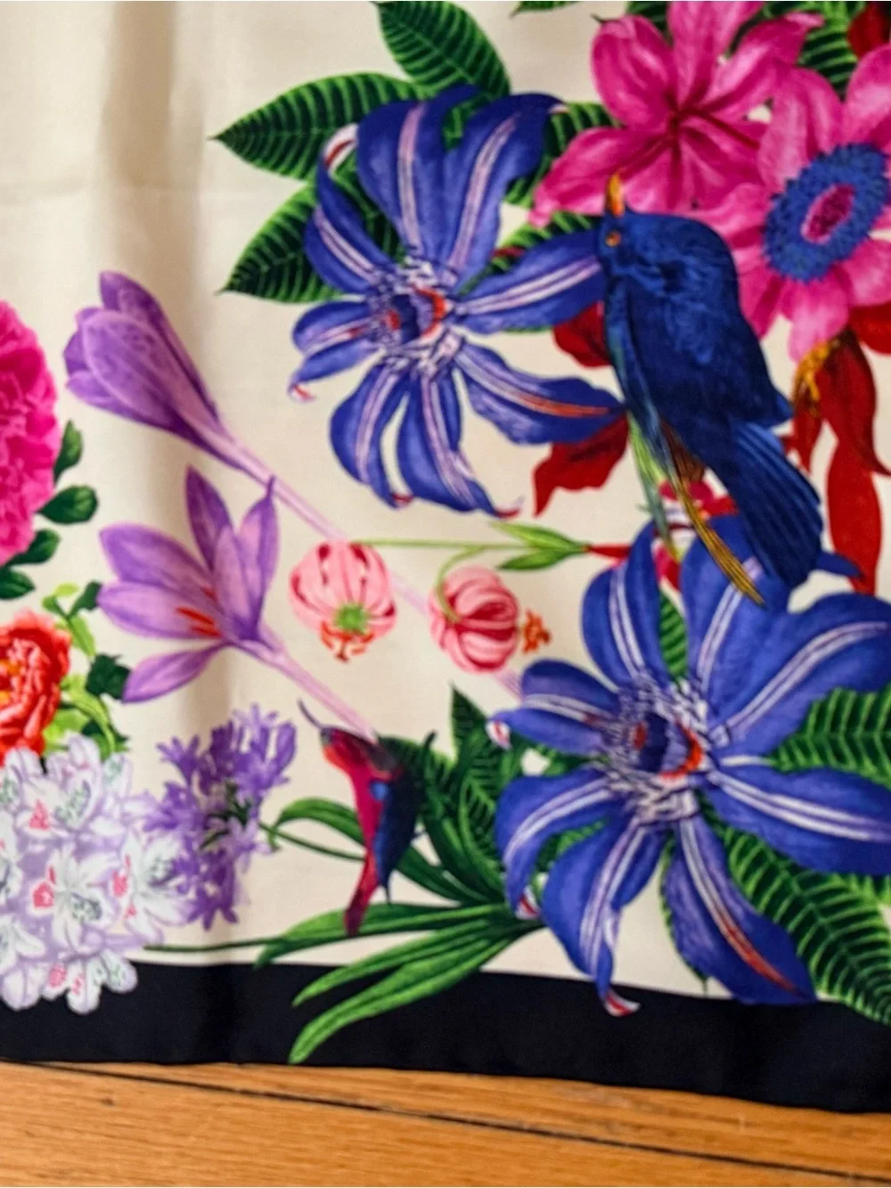 Gorgeous Floral & Citrus Garden Silk scarf- Multicolor 34” sq
